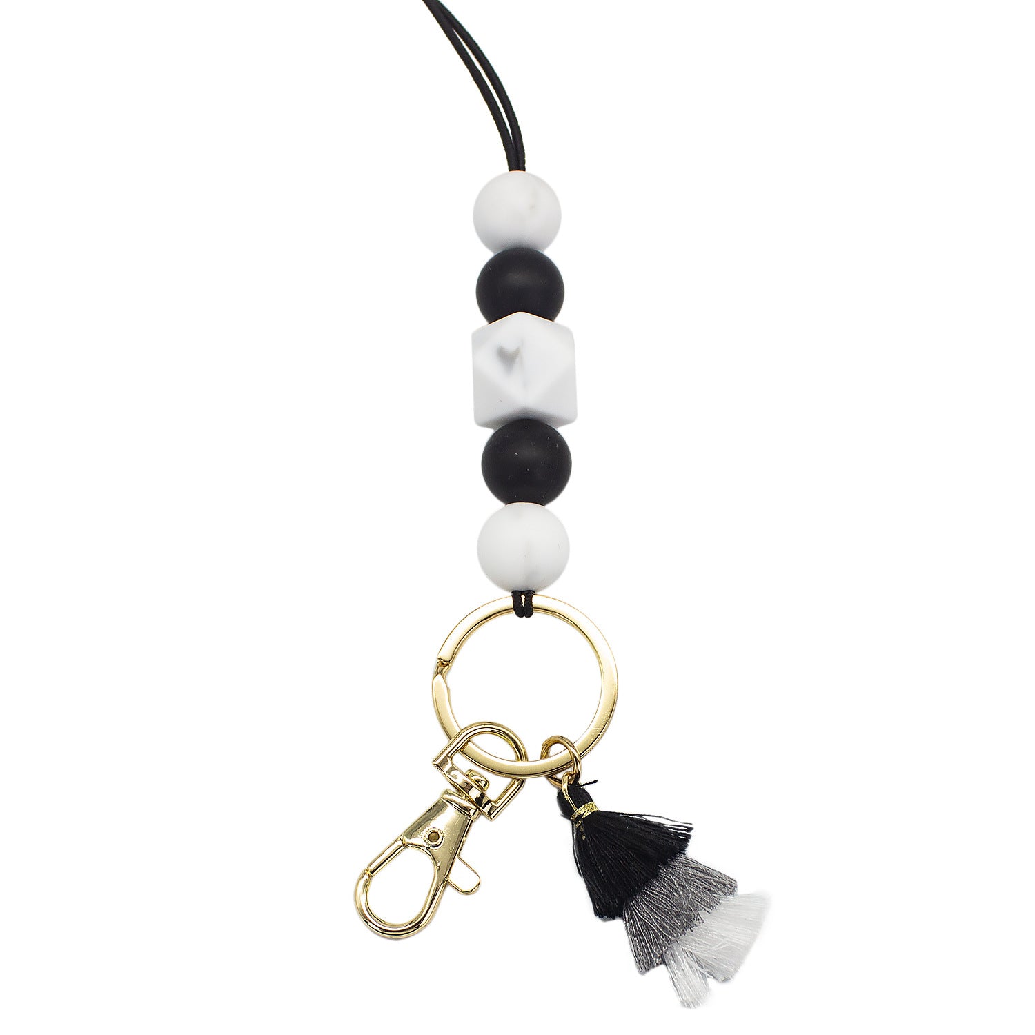 Wholesale Cartoon Silicone Soft Glue Beaded Tassel Lanyard Keychain